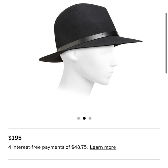 Rag & Bone floppy brim felted wool fedora size medium, black color, leather band - Picture 9 of 9